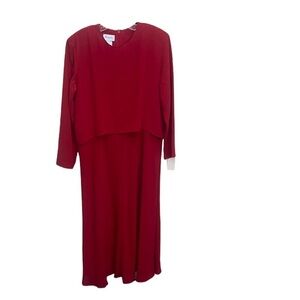 🍀‎ 5/$25🍀 Red Virginia dress size 12 vintage
